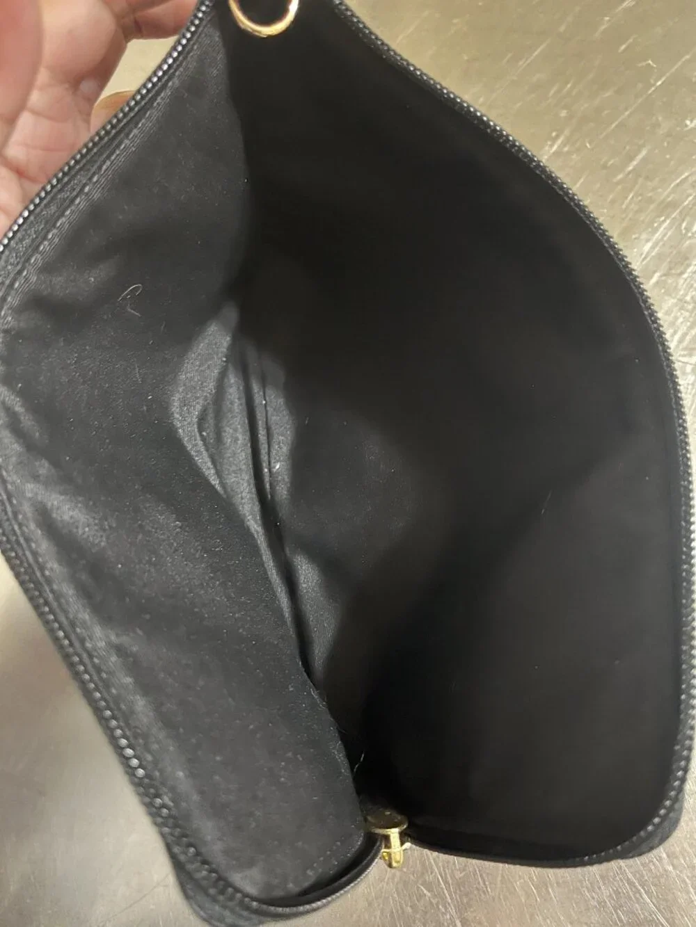COACH Storypatch Wristlet Crossgrain Leather Black Pouch Clutch